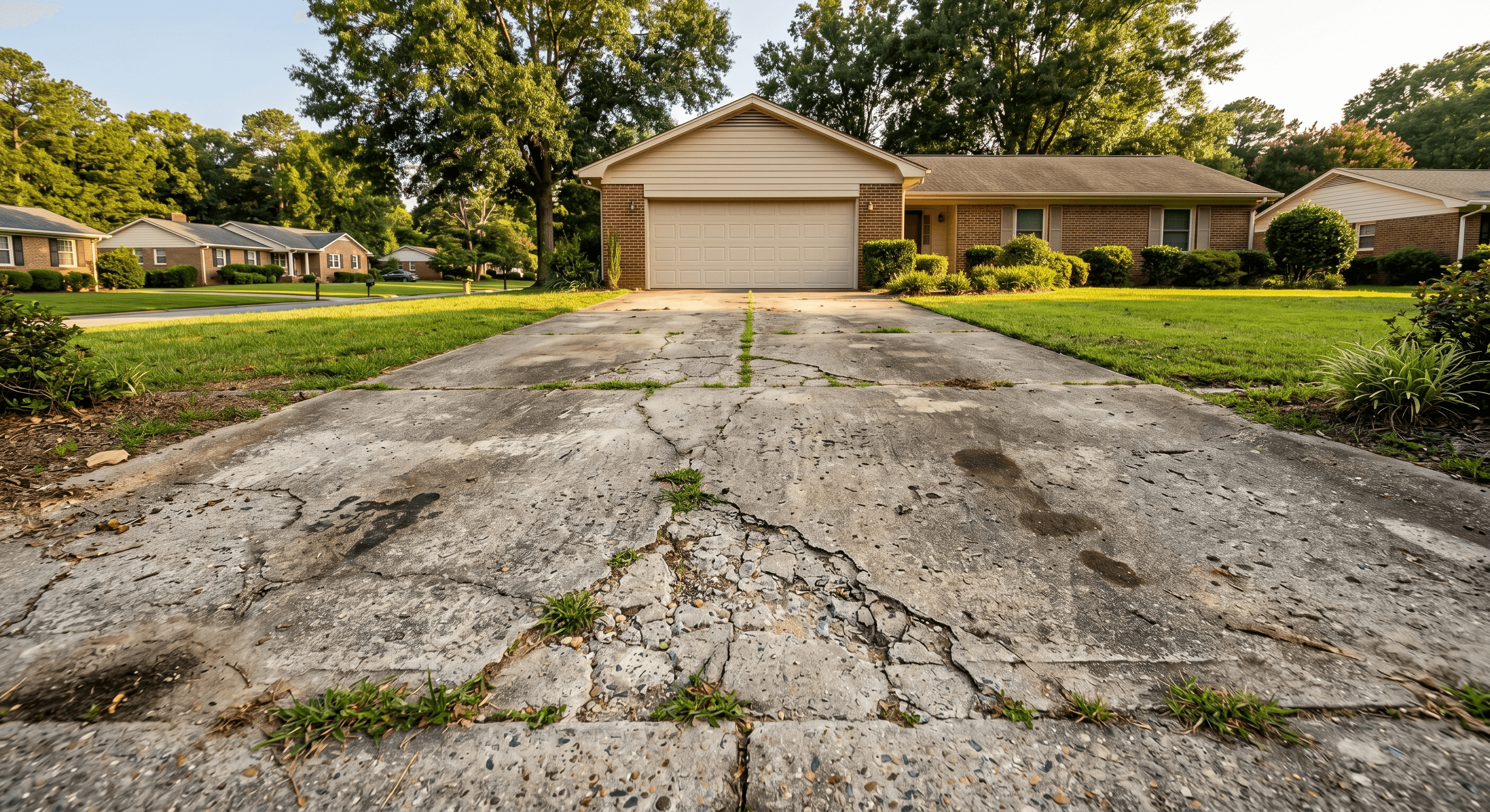 Petersburg before Cracked Driveway Repair